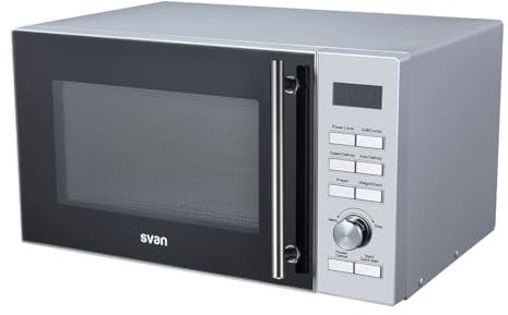 Svan Microondas 25 Litros Cerámico Inox SMWC25900DGN. 900W, 9 Programas, Modo Descongelación, Revestimiento Interior, Fácil Limpieza, Temporizador 95min.