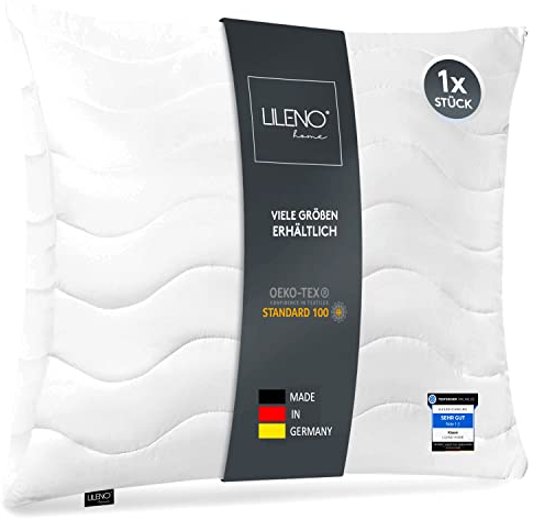 LILENO HOME Kopfkissen 65x65 cm [1er Set] als Kissen-Füllung - Bett oder Deko Kissen mit Reißverschluss zum Anpassen - Waschbar bis 95° - Sofa-Kissen & Zierkissen für Couch/Bett