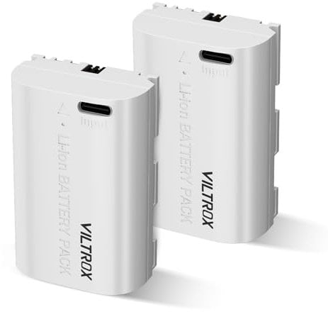 VILTROX T LP-E6 2 Pack Kamera-Akku Battery Wiederaufladbarer Akkupack 2400mAh USB-C für Canon 5D Markll 5DS 5DSR 5D Markll 6DMarkll EOS6D 7DMarkll 7D EOS60D 60DA 70D 80D 90D EOS-R EOS R5 EOS R6