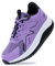 GOOBON Chaussures de marche pour femme avec soutien de la voûte plantaire, orthopédique, fasciite plantaire, baskets de tennis confortables en cuir – Taille 37-42, violet/noir, 37.5 EU