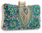 CORIOS Diamantes de Imitación Clutch para Mujer Bolsa de Noche Bolso de Fiesta Pequeña Bolso de Boda Elegante Bolso de Hombro Lujoso Bolsos Bandolera para Fiesta de Graduación Banquete Verde