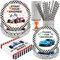 BOIKOKY 120 Pièces Décorations de Fête d'Anniversaire sur le Thème de Voiture de Course, Fournitures de Fête sur le Thème de Racing Car, Vaisselle Jetable | Pour 24