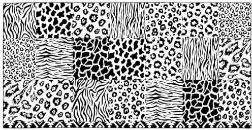 YISUMEI Strandtuch Groß - 184 x 92 cm Strandtücher Mikrofaser mit Tasche, Tragbares Schnelltrocknend ＆ Pflegeleicht Strandhandtuch für Baden, Strand und Reise (Leopardenmuster-2)