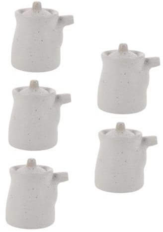 MAGICLULU 5pcs Ceramic Soy Sauce Pot Kitchen Condiment Dispenser Kitchen Oil Dispenser Sauce Dispenser Bottle Olive Oil Dispenser Japanese Condiment Bottle Olive Oil Decanters Ceramics White