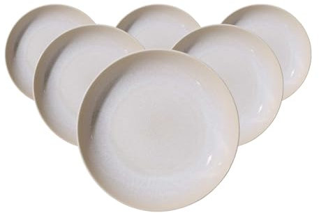 Ritzenhoff & Breker Laredo Suppenteller 6er Set, 23 cm, Tiefe Teller mit Farbverläufen, Skandinavisches Design mit Reaktivglasur, Steinzeug, Beige