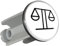 Huuraa Waschbeckenstöpsel Waage Sternzeichen Symbol 4cm Stopfen mit Tierkreiszeichen Symbol Geschenk Idee für Freunde und Familie