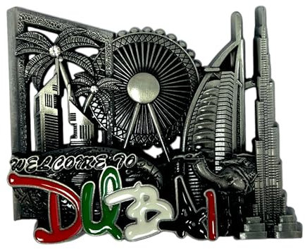 Dubai Magnet – Dubai Souvenir Magnet – Dubai Wahrzeichen Metall Kühlschrankmagnete – VAE Geschenkmagnete – Dubai Burj Khalifa (Dunkelgrau)