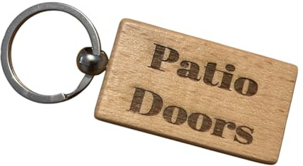 Ashton and Finch Patio Door Keyring – Wooden Engraved Design