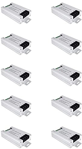 Dxoniislh 10X 360W RGB LED Contrôleur D'Amplificateur DC12V-24V 30A Coque en Aluminium pour RGB 5050 3528 SMD LED Bande Lampe