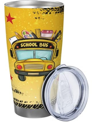 Bofemgt School Bus Driver Appreciation Gifts - Insulted Stainless Steel Bus Driver Coffee Tumbler Travel Mug Cup For Dad Friends, Besties 20 oz