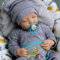 Scnbom 19zoll 48cm Puppen Reborn Babys mädchen vollsilikon lebensechte babypuppen wie echtes Toddler Junge