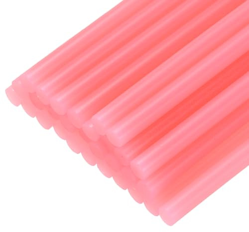 QUARKZMAN 30 Stück Heißklebestift 7mm x 100mm Heißkleber Klebestifte EVA Klebesticks Heissklebepistole für Klebepistole DIY Ersatzsticks Holz Kunststoff Handwerk Leuchtend rot