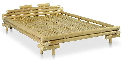 SXJEQOC Gaming Bett Gästebett Bettgestell Tagesbett - Bettgestell Bambus 140×200 cm für Balkon Wohnzimmer Gastzimmer Jugendzimmer