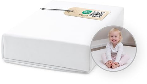 Ehrenkind® Spannbettlaken für Babybett Kinderbett | 100% Bio-Baumwolle Spannbettlaken 140x200 | Atmungsaktives Spannbetttuch (160 g/m²) | Oeko-TEX 100 Zertifiziert, 200x140cm WEIß