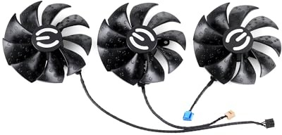 QFFOZSW For 87MM PLD09220S12H Cooling Fan For EVGA RTX 3070 3080 TI 3090 FTW3 for ULTRA for GAMING Graphics Card Cooler Laptop parts(Black 3-Fan)
