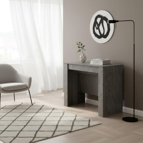 DecHome - Consolle Allungabile 3 Metri Ingresso Design Moderno Dimensioni 50-300x90x76 cm Colore Grigio Cemento