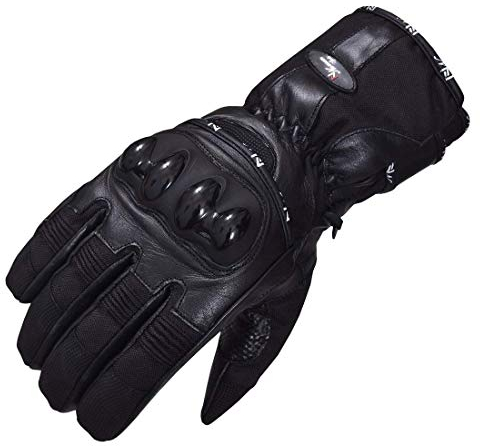 NORMAN Motorcycle Gloves Motorbike Waterproof Visor Wipe Thermal Biker Leather/Cordura (2XL)
