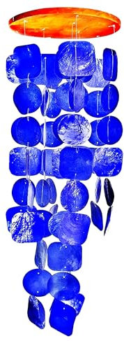 Bellaa 27918 Windspiel beruhigende Töne Frau Mutter Oma Windspiele Außen Freiraum Garten Terrasse Trauer Gedenktafel Natur Perlmutt Muscheln Capiz 68,6 cm