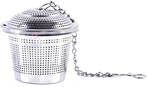 Kissherely Edelstahl Tee-Ei Loose Leaf Teesieb mit Deckel für Teekanne Getreide Teetassen Tassen Töpfe (L)