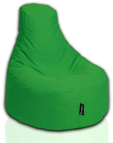BuBiBag Gamer Sitzsack, Lounge Sessel, Gaming Sitzsäcke, Indoor & Outdoor Kissen für Kinder und Erwachsene (Apfelgrün;Ø:80cm)