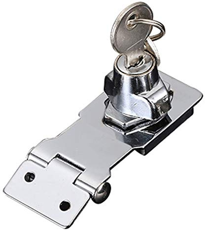 Keyed Locking Hasp, Tiberham Heavy Duty Hasp Staple with Integrated Lock, Self-Locking Door Clasp Gate Lock Shed Latch for Door Window Cabinet Pet Cage Crate Fitting Accessories