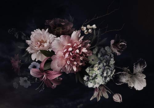 wandmotiv24 Fototapete Blumen Rosa Nebel, M 250 x 175 cm - 5 Teile, Wanddeko, Wandbild, Wandtapete, Pflanzen Blüten M5870