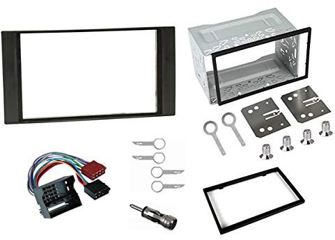 Sound-way - 2 DIN in dash car stereo adapter mounting fascia kit Ford Galaxy Fiesta Focus C-Max S-Max Transit black - 2DP-FORD2-N