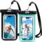 JOTO 2 Stück wasserdichte Handyhülle IPX8 Unterwasser Wasserfest Handytasche für iPhone 16 15 14 13 12 11 Pro Max Plus Galaxy S24 S23 A15 Xiaomi bis 7 Zoll Phone Case -Schwarz/Grün