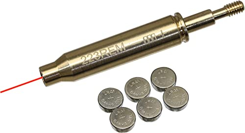 MAYMOC 223REM Armbrust Bogenschießen Pfeil Red Bore Sighter Tool zum Aufschrauben auf Pfeile mit 2 Sätzen Batterien