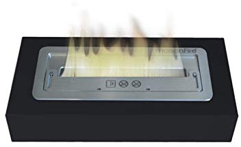 MAISON FIRE - Recipiente metálico para bioetanol, modelo Smoky, color negro mate
