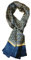 UK_Stone Halstuch Herren 100% Seide Schal Vintage Pattern Seidenschal Herrenschal, (Schmale Kariert Pattern Dunkelblau)