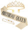 KroY PecoeD Krone Geburtstag Schal, Gold Queen Diadem Perle Damen Mdchen Geburtstag Zubehr Dekoration Geschenk