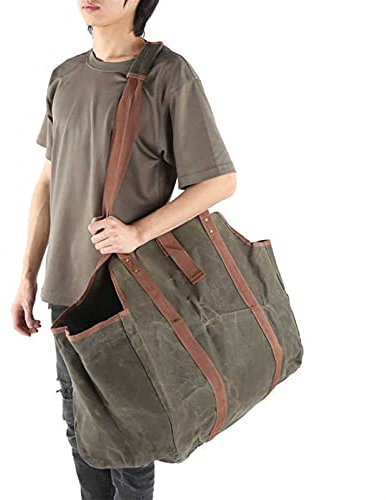 Liudan Kaminholzträger Großer Brennholz Träger Tote Aufbewahrungstasche Brennholz Halter Tasche Outdoor Leinwand Tragen Einkaufstasche Brennholztasche