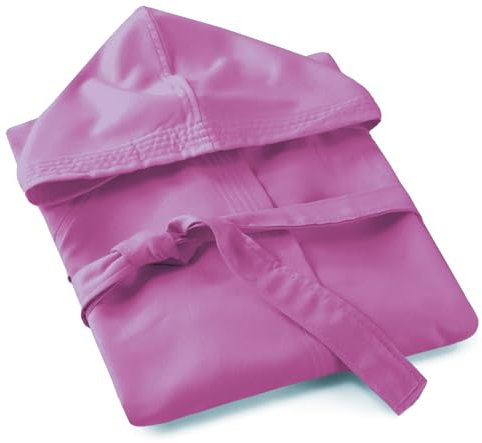 Bee Accappatoio con Cappuccio in morbida Microfibra, unisex, con pratica custodia in pvc (S, FUCSIA)