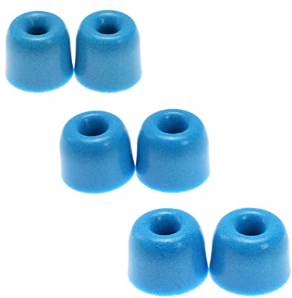 3 Pairs of Memory Foam Ear Tips Earphone Buds Noise Isolation 3.0mm Earbuds Eartips Replacement Compatible with TIN HiFi T2 Pro 3 Sizes S/M/L Blue