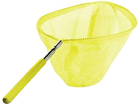 Kids Extendable Telescopic Fishing Mesh Net with Anti Slip Grip for Catching Butterfly Bug Insect Fish Crab| Outdoor Activity Toy for Garden Pond Beach Holiday Summer| Extendable to 84cm (Yellow)