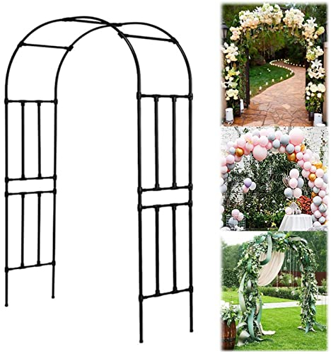 Daoyuan Gartenbogen Stabil Rankgitter,Rosenbogen Kletterpflanzen Rankhilfe,Height 240cm,Wetterfest Rostfrei Rankbogen Metall,für Terrasse Eingang Hinterhof Rasen Torbogen Pergola