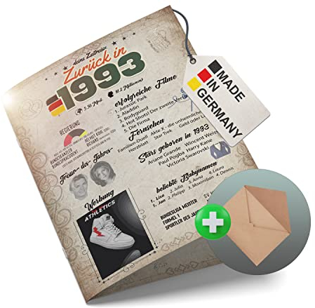 myDreamwork® Besondere Geburtstagskarte 30 Inkl. Umschlag | 1995 Jahrgang Geschenk | Karte 30 Geburtstag Frau – Geburtstagskarte 30 lustig | 30. Geburtstag Mann – DIN A5 | 30