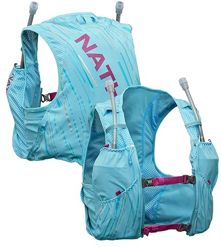 Nathan Pinnacle Race Vest 4L Running Vest with Water Bottle, with Two 20 oz Hydration Soft Flasks, Water-Resistant Pockets, Lightweight & Moisture Wicking