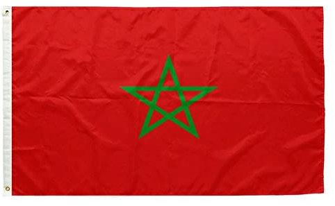 Luxylei Drapeau Marocain 90x150cm Résistant aux UV - Drapeau National Maroc en Polyester - Bannière pour Intérieur Extérieur