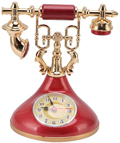 Vintage Telefonuhr Vintage Wecker altmodisch Telefon Vintage Tischuhr Modell Antik Rotary (YF020 3)