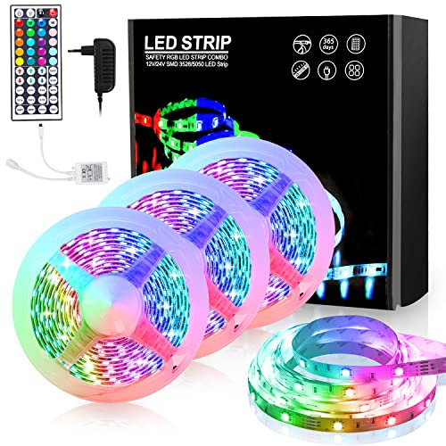 Sonnewelt LED Strip 30M,RGB SMD 5050 LED Streifen Selbstklebend,Farbwechsel Led Band mit 44 Tasten Fernbedienung rgb LED lichterketteLeiste für die Beleuchtung von Haus,Party,Küche,TV