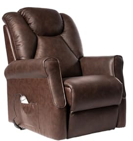 POLTRONE ITALIA Angela 2 Motoren Leder Relaxsessel Aufstehhilfe abziehbar Roller System Rückenlehne Schleife Sitz Mikrofedern Elektrischer Sessel Seniorensessel Braun