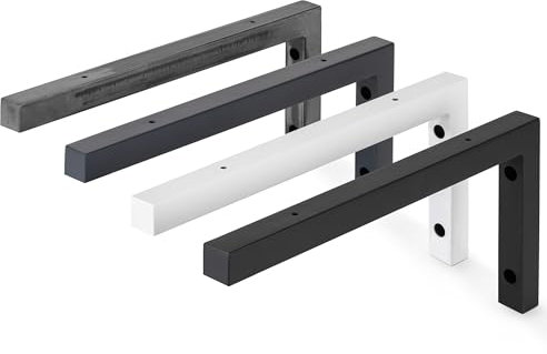 HOLZBRINK 2X Wandkonsole Weiß für Waschtisch, Design und stabil Waschtischhalterung oder Winkel für Wandregal, Waschbecken Unterbau Wandmontage für waschtischplatte, 400x150 mm