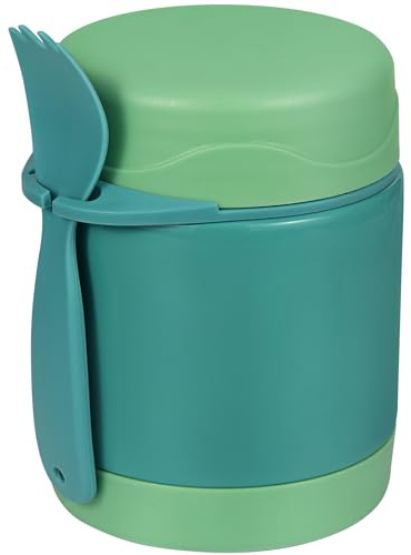 Howeemo 10oz Soup Thermo Kids Lunch Jar with Spoon - Hot, Insulated, Leak Proof Stainless Steel Wide Mouth Food Container (Green)