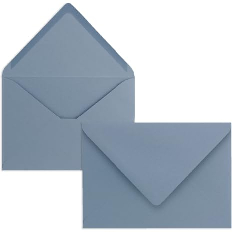 75 Mini Brief-Umschläge - Graublau (Blau) - 5,2 x 7,6 cm - Miniatur Kuverts mit Nassklebung für Blumen-Grüße, Grußkarten, Anhänger & Geld-Geschenke - FarbenFroh by GUSTAV NEUSER
