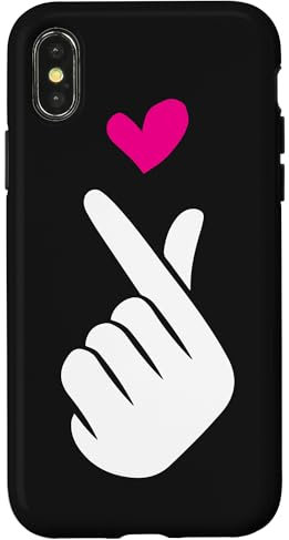 iPhone X/XS Korean Finger Heart Sign K-Pop Music Cute Novelty Lover Gift Case