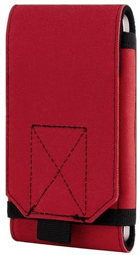 bvya Große taktische Molle-Handy-Holster-Tasche für 11,9 cm - 17,5 cm (4,7 - 6,9 Zoll) Smartphones für iPhone 16 Pro Max/15 Pro Max/14 Pro Max/13 Pro Max, verstellbare Höhe bis 18,5 cm