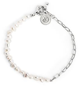 SINGULARU - Bracelet Chic Pearl - Bracelet en Acier ou en Acier avec Finition Plaquée Or 18Kt - Bracelet avec Motif de Perles Naturelles d'Eau Douce - Bijoux pour femmes