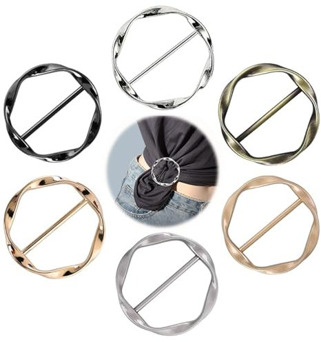 HUTRADE 6 Stück Damen Metall T Shirt Clip - Hochwertige Brosche für Kleidung - Einfache und Praktische Schnallen - Das Perfekte Geschenk - Vielseitige Brosche für Damen
